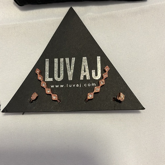 🥰🥰🥰LAST CHANCE ITEM. New! LUV AJ ROSE GOLD EARRING SET 2 PAIR - Picture 2 of 3
